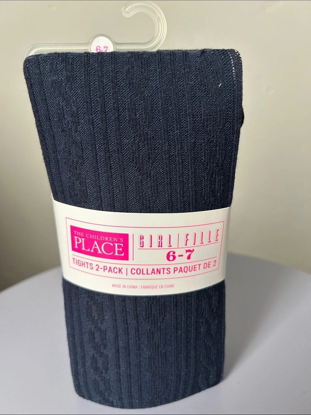 The Children's Place Navy Cable Knit Tights 2-pack - Girls 6-7